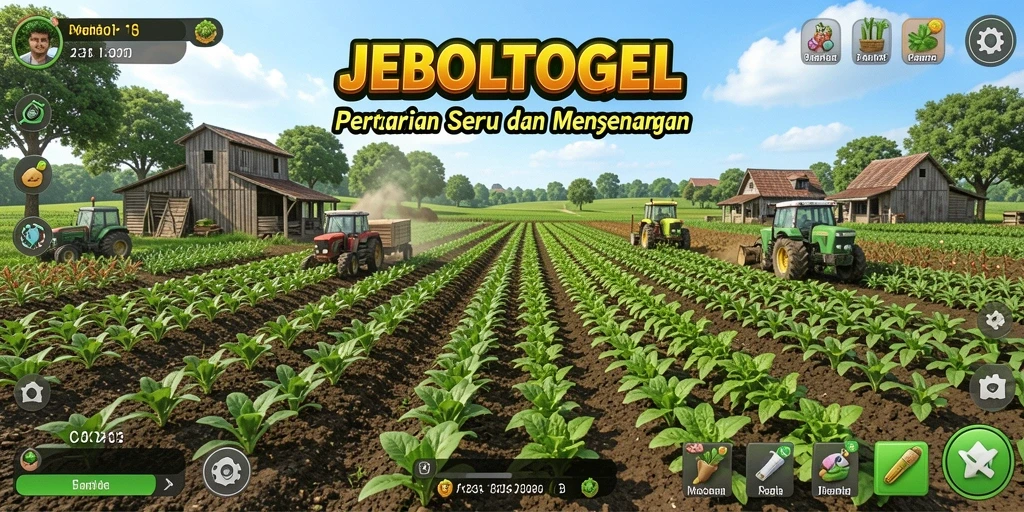 Tampilan gameplay menarik di JEBOLTOGEL dengan berbagai tanaman dan hewan.