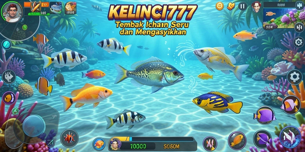 Screenshot gameplay KELINCI777 menampilkan aksi menembak ikan yang mendebarkan.
