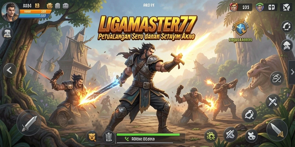 Screenshot menunjukkan aksi seru dari gameplay LIGAMASTER77 yang mendebarkan.