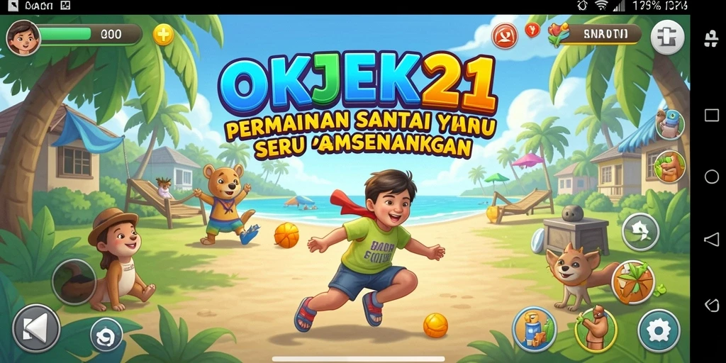 Screenshot gameplay OKJEK21 menampilkan momen seru dalam permainan santai.