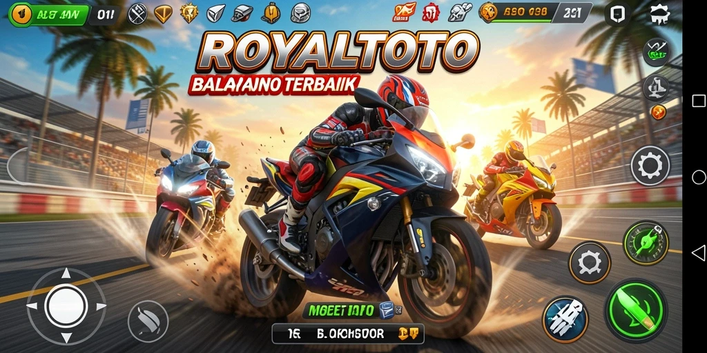 Gameplay seru di ROYALTOTO dengan balapan motor yang cepat.