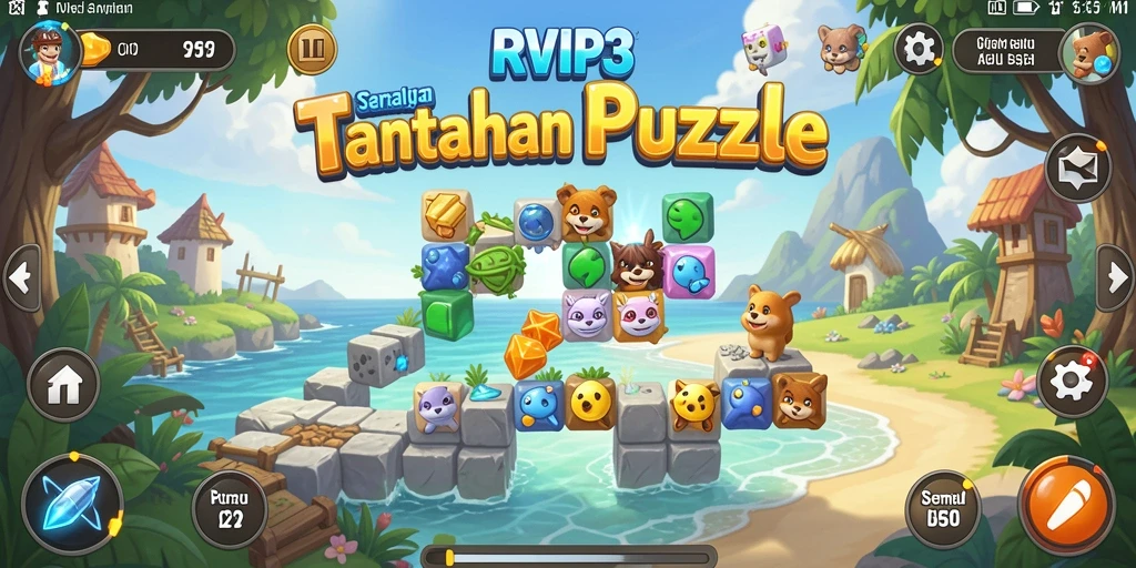 Tampilan gameplay puzzle menarik dan menantang dalam RVIP3.
