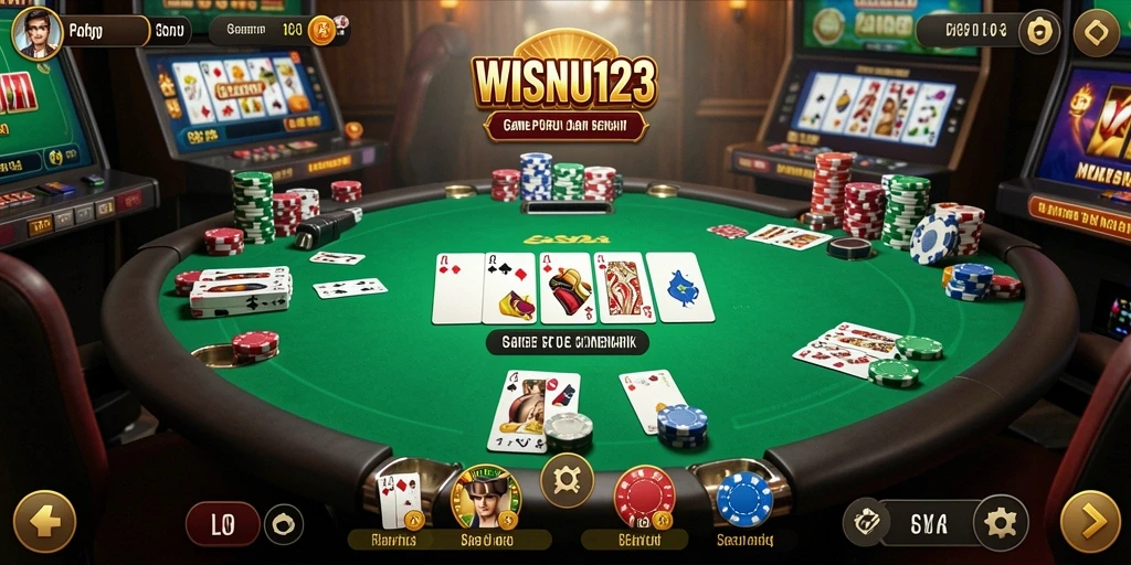 Tampilan gameplay Poker mendebarkan di WISNU123.